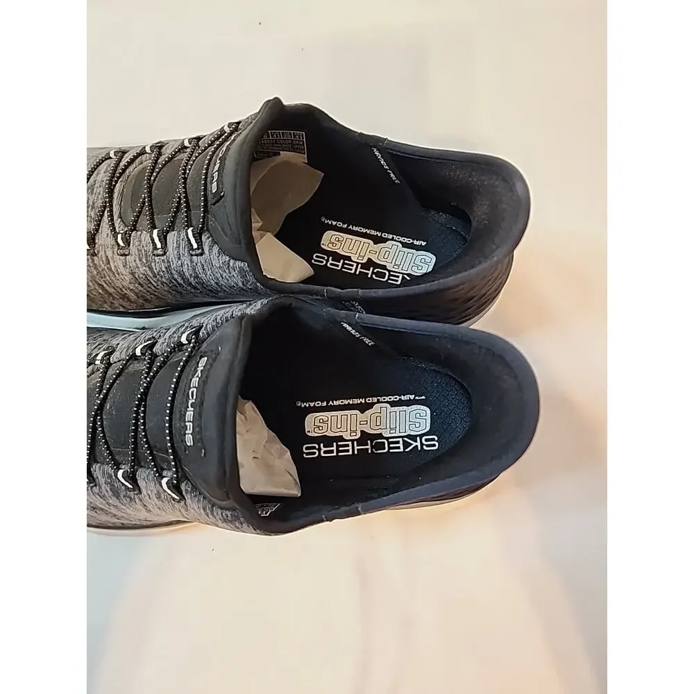 Skechers Slip Ins Shoes Women's 11 Black Gray Slip On Walking Athletic Sneakers